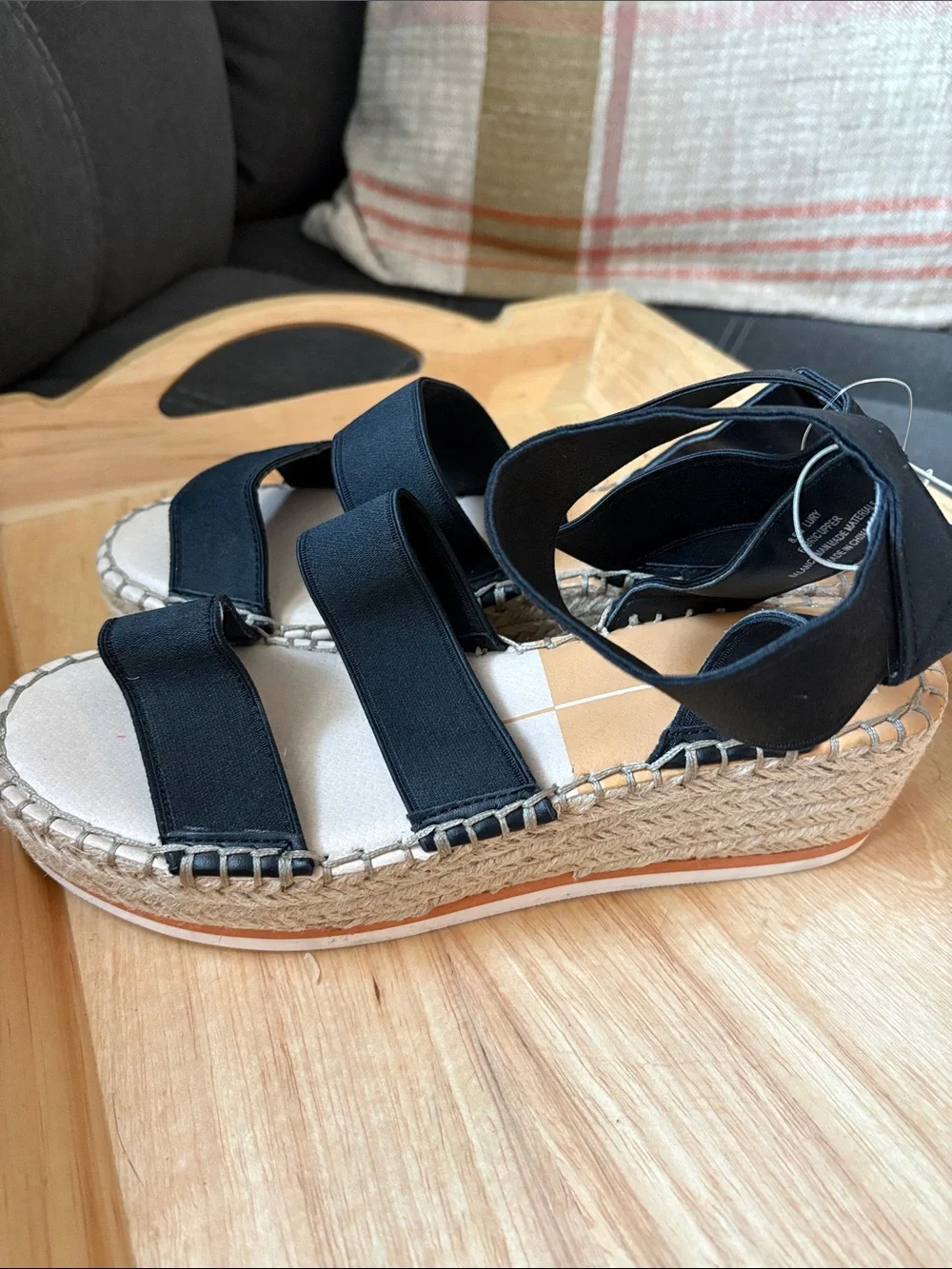 Dolce Vita Black Espadrille Platform Sandals with Elastic Straps